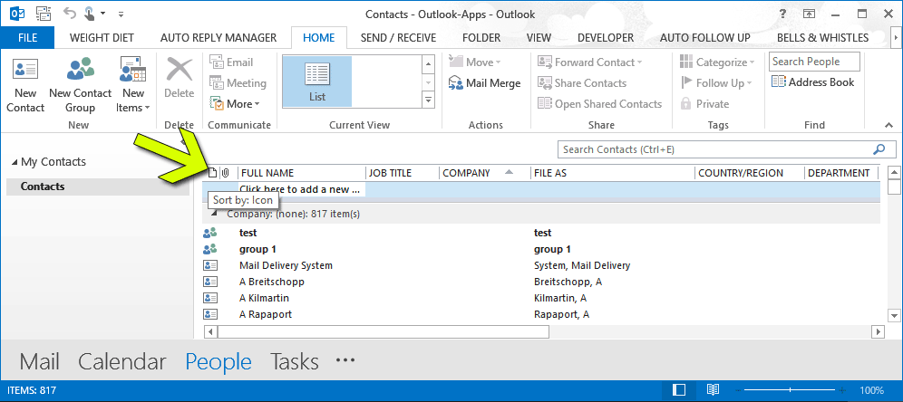 Locate Contact Group