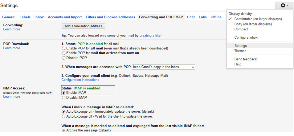 Gmail IMAP Setting